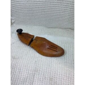 Vintag Mens Unbranded Wood Shoe Tree Size 9 W Brown Adjustable Vented Toe Single